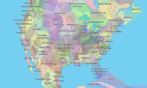 sample of data visualization, linked to full visualization at Native Land Digital